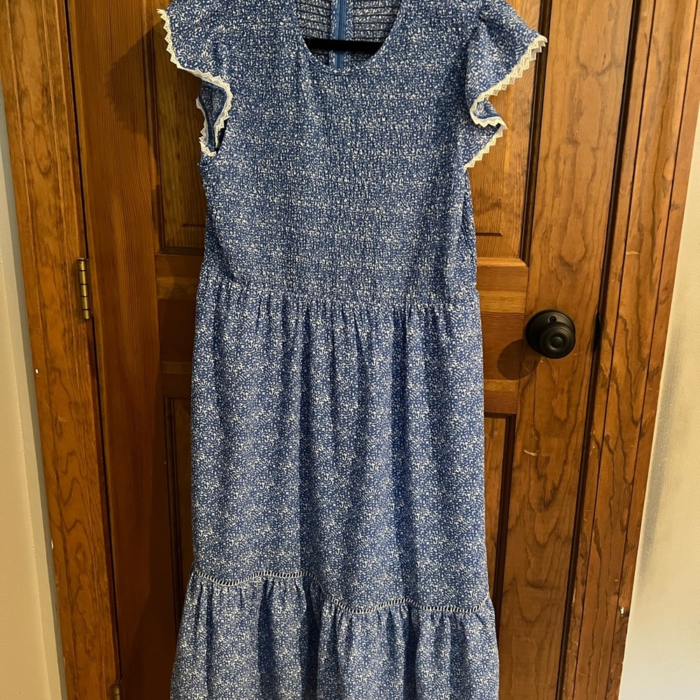 Blue Floral Kids Dress
